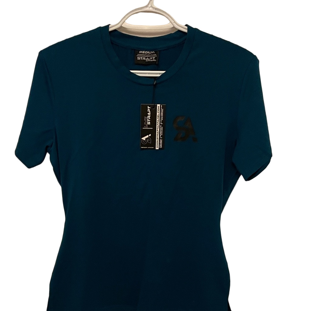 Nwt’s Women’s Strapt Apparel Teal Short Sleeve Tee Size Medium
